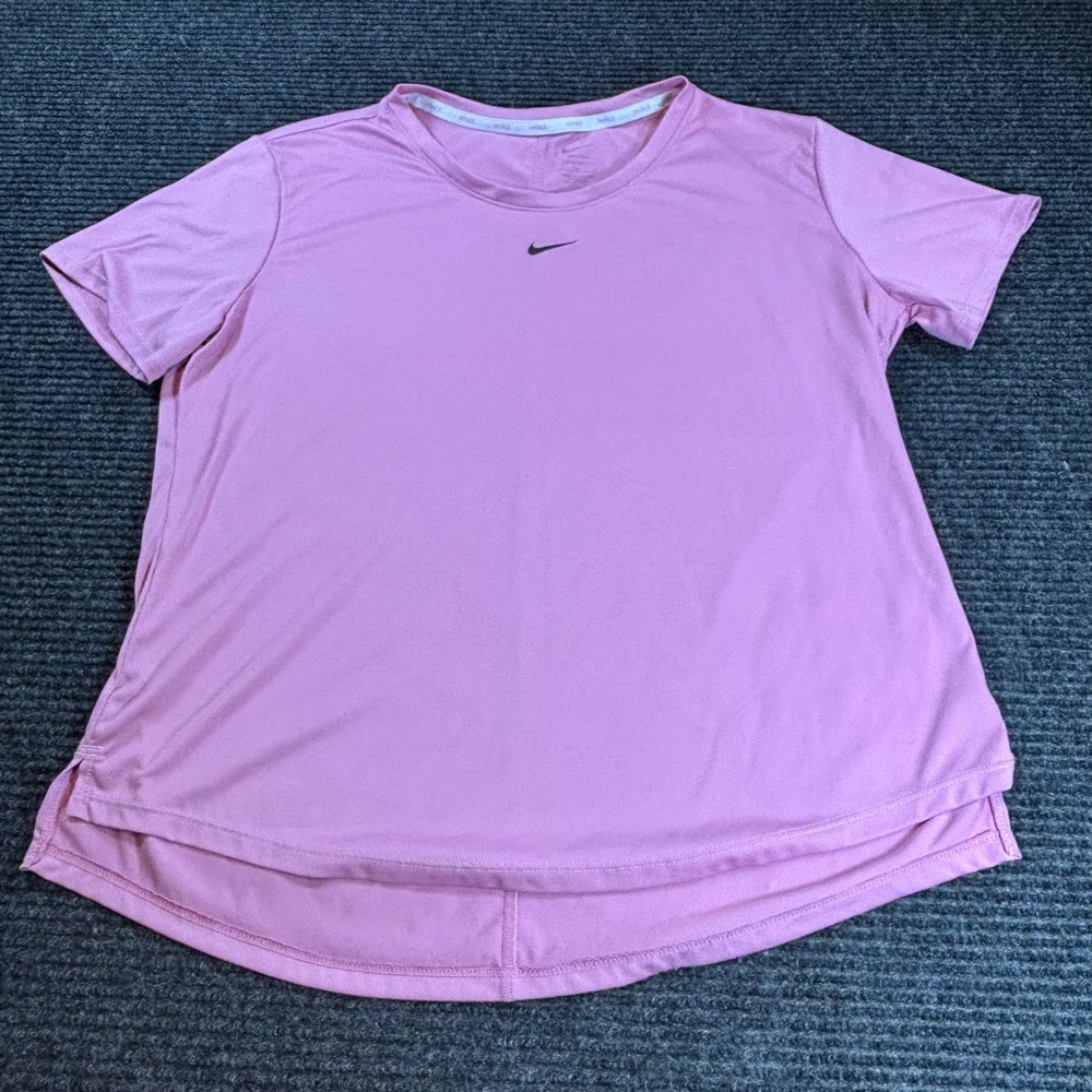 Nike One Dri-FIT Womens Pink Short Sleeve Training Top Size M DD0638-665 - Picture 1 of 5